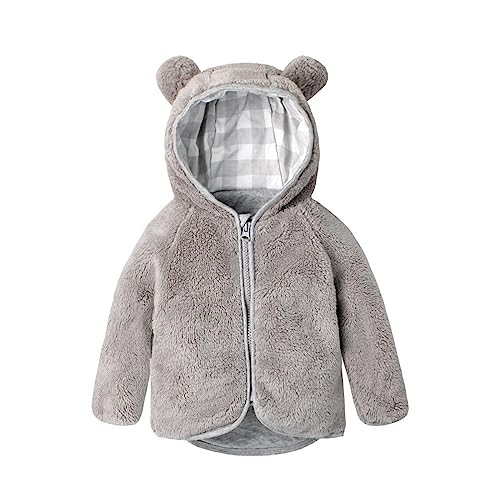 Moletom unissex para meninos e meninas inverno forrado com capuz com zíper em forma de orelhas de ur
