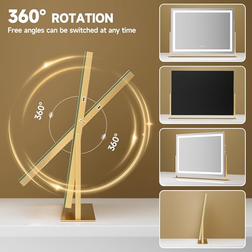 Espejo de maquillaje LED Hasipu regulable de 75 x 55 cm con aumento de 10X para tocador 6