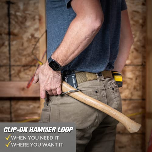 HammerMaster | Hammer Holder Loop - Clip-On Tool Belt Holster Holds Hammers, Hatchet, or Mallet - Thumbnail 2