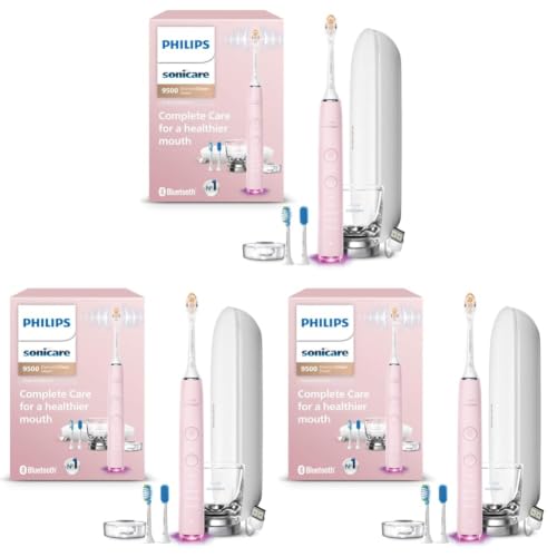 Image of Philips Sonicare DiamondClean 9500 Electric Toothbrush 3 Brush Heads, Pink (Pack of 3)
