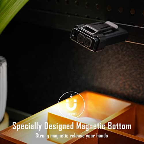 Sayram 1100 Lumens Pocket Light, Edc Flashlight With Keychain, Uv And Red Modes, Magnetic Base And Clip, Rechargeable Mini Light For Camping, Hiking, Emergency - Black #TOP4