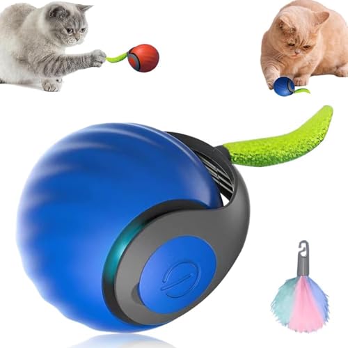 Image of Pet Intelligent Rolling, Interactive Cat Toys, Activity Rolling Ball for Dogs, Motion Activated Automatic Moving, Electric Cat Toy Ball Rechargeable for Large Small Dogs Blue