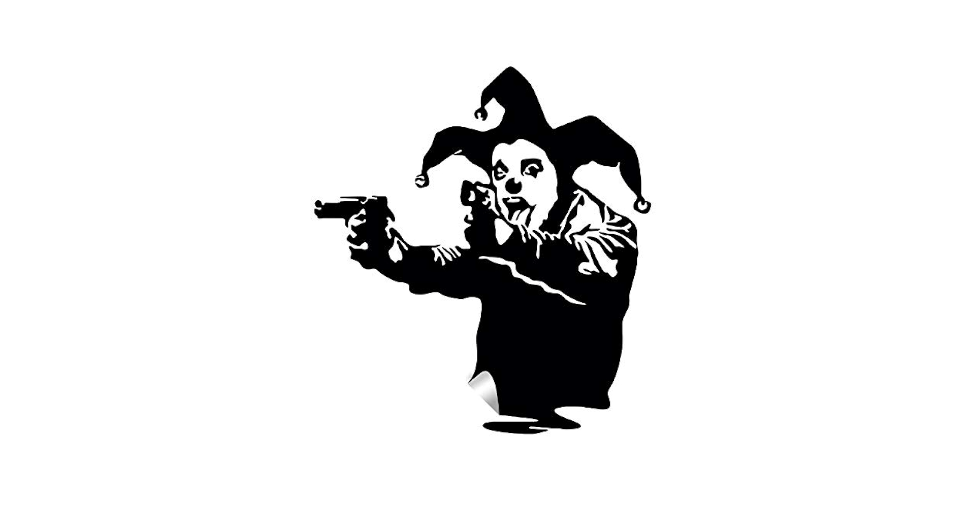 Amazon.com: Banksy Vinyl Wall Decal Joker Clown with Guns