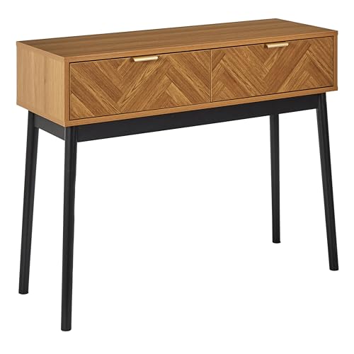 HOME DECO FACTORY, HD0301, Console, Modèle Felix, Collection Lounge Edition, Mobilier, Table Et Bureau, Console et Sellette, 100x80x35 cm, Marron Noir