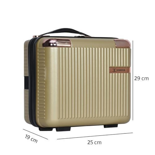 Image of ESBEDA Makeup Vanity Bag Hard Shell Vanity Cases For Women Portable Water Proof Cosmetic Travel Case, Toiletry Case With Zipper Cosmetic Bag, Hand Luggage Cosmetic Case