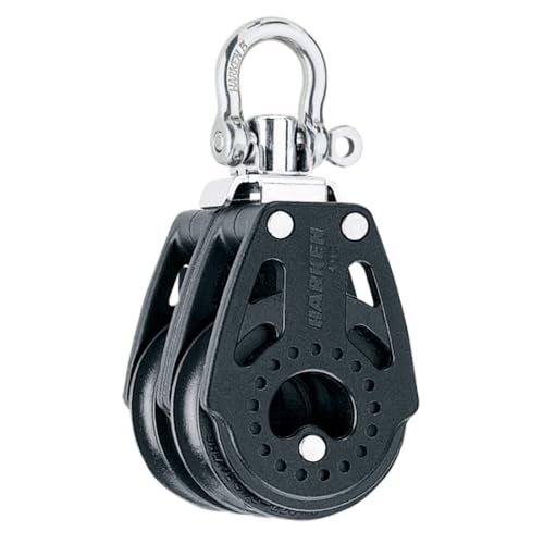 HARKEN Premium Sailing Carbo Boat Block Double Pulley, Swivel, 40mm, Part 2638