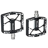 Wowstar Fahrradpedale MTB Pedale 9/16 Zoll Aluminiumlegierung Rennrad Pedale Anti Skid Breites Plattform Pedale für MTB, E-Bike, Mountainbike, BMX, Trekking, Rennrad