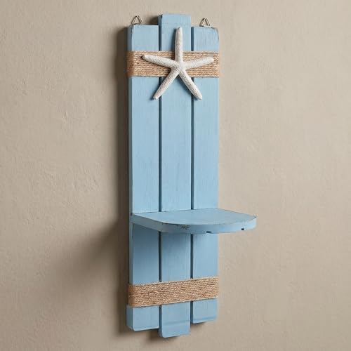 Portavelas de madera marina de pared para decorar pasillos oscuros y fríos 8