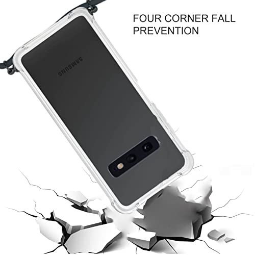 Houson Compatible With Samsung Galaxy S10E Tpu Clear Case, Compatible With S10E Case With Strap Crossbody Adjustable Neck Lanyard Protective Case Phone Cover Designed For S10E Clear #TOP2