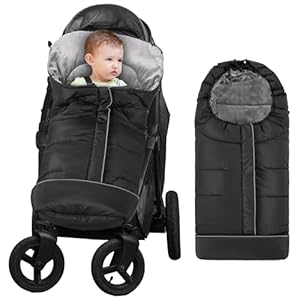 Yoofoss Winter Stroller Cover – Universal Toddler Footmuff, Water Resistant Coral Baby Stroller Bunting Sleeping Bag