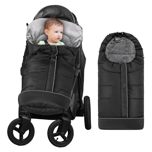 Yoofoss Stroller Cover for Winter, Toddler Stroller Footmuff Universal for Most Stroller, Water Resistant Warm Coral Baby Stroller Bunting Sleeping Bag