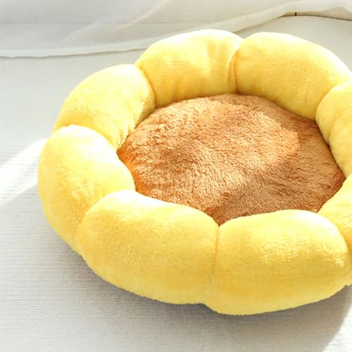 Natudeco Haustierbett, Katzenbetten, Hundebett, niedliche Blumenform, für drinnen und draußen, Katzen, beruhigende Haustierbetten, rundes Hundebett 40cm für Welpen, Kätzchen