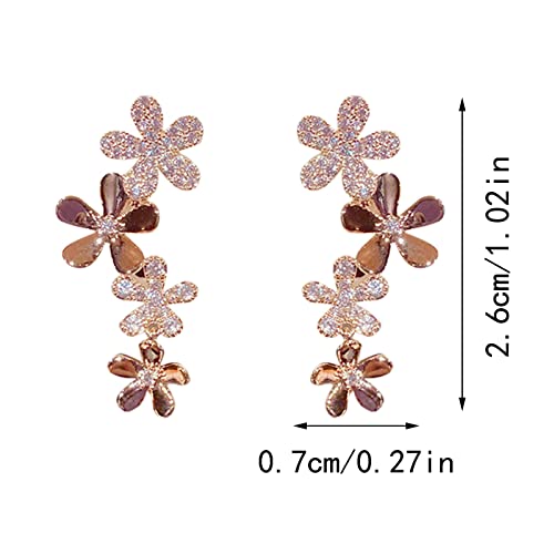 Dainty Hoop Earrings Flowers Dangle Statement Earrings Flower Patchwork Earrings Boho Drop Earrings Statement Stud Earring For Women Girls Birthday Gifts Gemstone Earrings (A, One Size) #TOP2