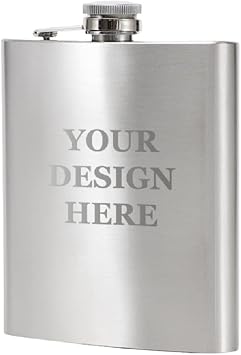 Muka Personalized 18 oz Flasks for Liquor for Men, Laser Engraved-Silver