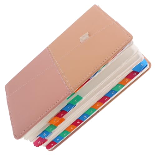 EXQUIMEUBLE パスワード管理付きオフィス用住所帳 スリムで軽量な電話番号整理オーガナイザー カーキ ピンクラベル付き