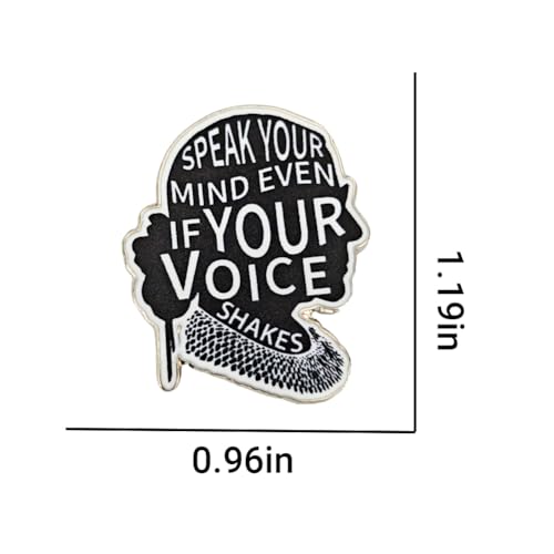 Image of Enamel Pin,SPEAK YOUR MIND EVEN IF YOUR VIOCE SHAKES Lapel Pin,Inspirational Badge,Feminist Badge,Gift for Girls Women Teens Student Intern,DIY Decor,Denim Jacket Canvas Bag Shirt Accessory