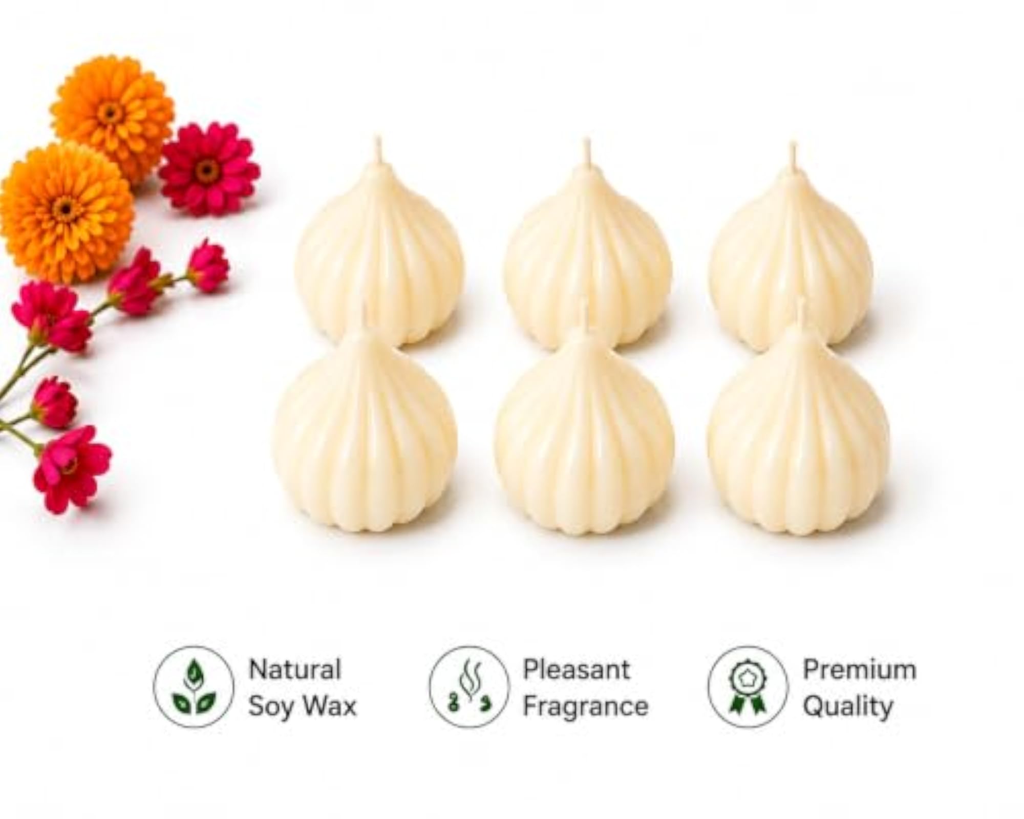 Handcrafted Modak Shape Scented Candles for Festive Decor