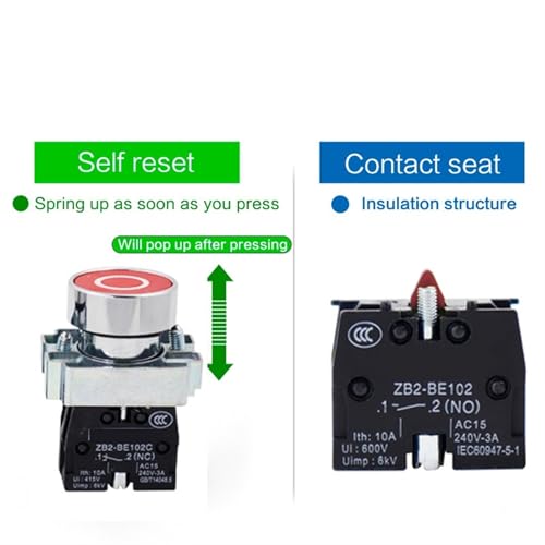 Réinitialisation rotative XB2 bouton poussoir 22mm anti démarrage - 5