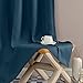 jinchan Linen Textured Curtains 84 Inch Length 2 Panels for Living Room Grommet Top Blue Room Darkening Drapes for Bedroom Thermal Insulated Window Curtain Set