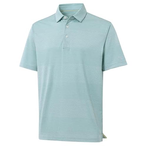 M MAELREG Mens Polo Shirts Short Sleeve Dry Fit Jacquard Performance Moisture Wicking Casual Pocket Golf Shirts for Men