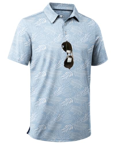 Image of ZITY Men's Golf Shirts Short Sleeve Print Patterns Casual Collared Polo