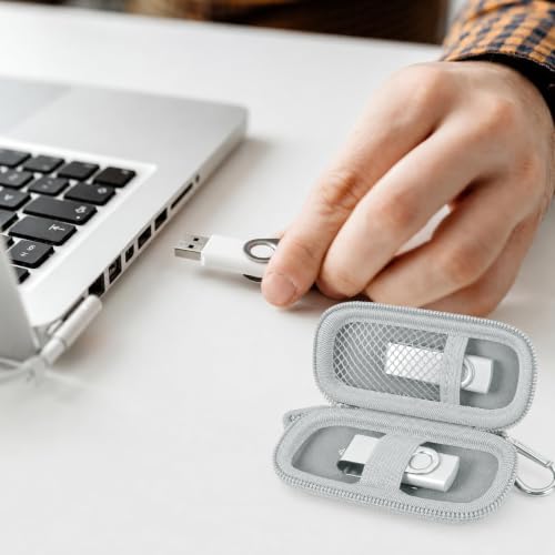 Image of USB Flash Drive Case, SD Card /Thumb Drive /Memory Cards Holder, Bag Only | SDXC /SDHC Storage, Electronic Accessories Organizer for SanDisk / for Samsung, for Students /IT /Office /School /Travel, Silver