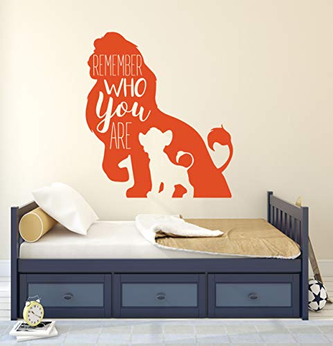 Customvinyldecor | Lion King Quote Remember Who You Are | Vinyl Home Decor Sticker For Boys And Girl's Bedroom Or Playroom | Small, Large Sizes | Black, Brown, Green #TOP7