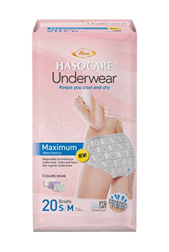 HASOCARE Breathable Incontinence Underwear for Women, Maximum Absorbency, Samll/Medium, 20 Count