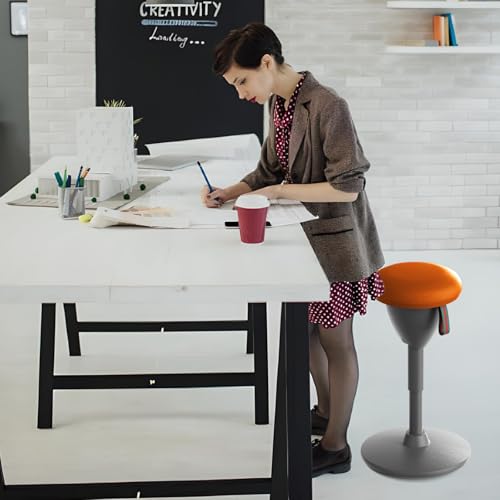Image of Adjustable Standing Desk Chair, Ergonomic Wobble Stool Standing Desk Stool, Encourage Good Posture, Height Adjustable 19-31 inch, Non-Slip Base, Active Chairs for Adults