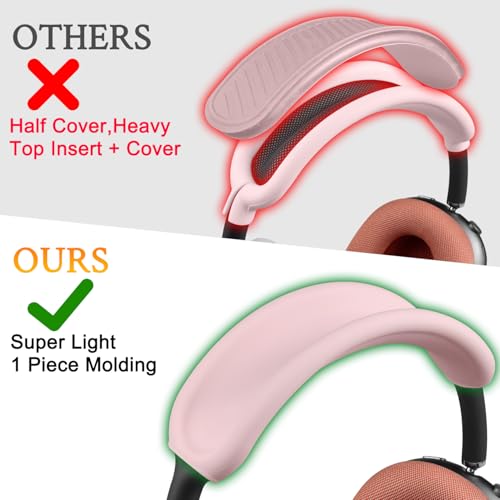 Image of SOULWIT Upgraded Headband Protector for AirPods Max (USB-C /Lightning), Sweat Proof Full Cover for Gym Workouts, (Easy Disassembly Required) - Pink