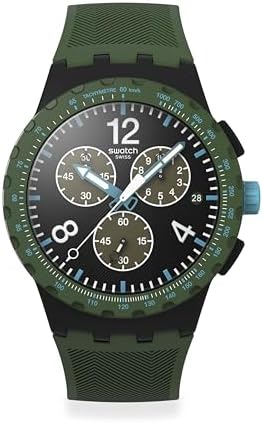 Swatch Unisex Casual Watch Green Polymer Quartz Olive Rush