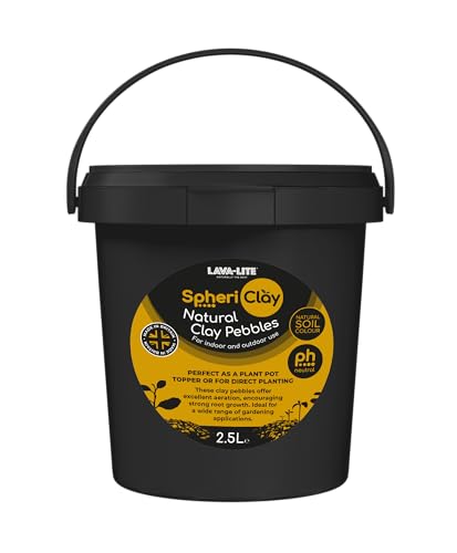LAVA-LITE SpheriClay LECA Clay Pebbles, 5-8mm, enhance plant root contact and surface area for hydroponic growing. Ideal for orchids, semi-hydro, houseplants, and drainage (2.5 Litres)