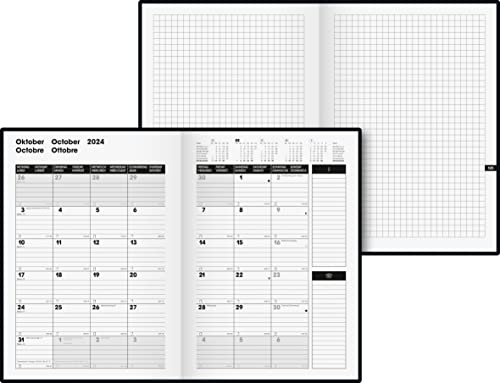 BRUNNEN Monthly calendar TimeCenter model 726 2024, 2 pages = 1 month A5, black - Image 2