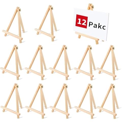 12PCS 9 Inches Tabletop Easels,Wood Easels, Easel Stand for Painting Canvases, Art, and Crafts, Tripod, Painting Party Easel, Tabletop Easels for Painting, Portable Canvas Photo Picture Sign Holder Cover