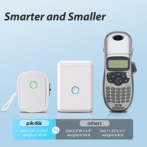 Pikdik Bluetooth Label Maker Machine - L12 Mini Portable Labeler With Tape, Label Printer For Labeling Jars Bins Home Organizing Office, Compatible With Iphone Android, Usb Rechargeable #TOP1