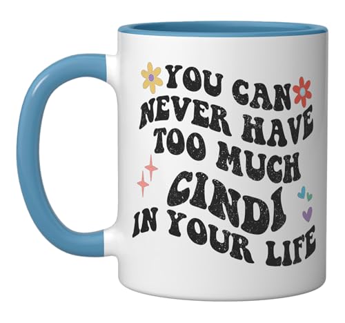 Taza retro cerámica azul/blanca 11 onzas miniatura 1