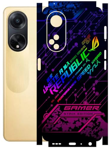 Image of AtOdds - Full Body Back Screen Guard Protector Film - Lamination Wrap Skin Sticker Compatible with Oppo F23 (5G) | Scratchproof Matte Finish (Gamer)
