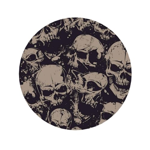 WSHFFILO Kühlschrankmagnet 'Many Skulls Get Together' rund