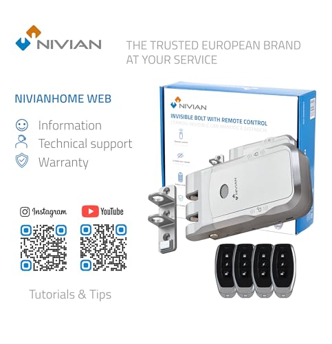Nivian Serratura Invisibile Elettronica Senza Fili NV-REMOTEBOLT – Serratura Antivandalica A Radio Frequenza Con Telecomando, Doppio Motore, Apertura E Chiusura Da Interno Ed Esterno (Nessuna App) - 8
