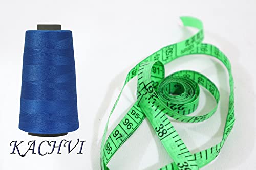 Image of Ace International Exports 3000M Overlock Polyester Sewing Thread Set Box Yarn Spools Cone (Royal Blue) - Pack of 5