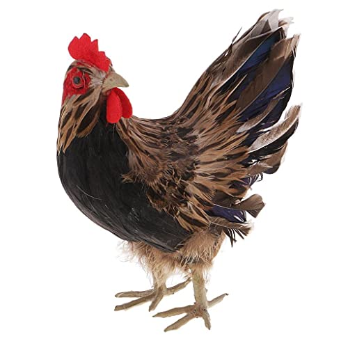 BALLVIC Modelo de gallina realista ligera decoración de pollo estatua realista pluma granja vida animal figura Cover
