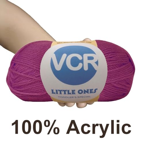 Image of VCR Dark Magenta Yarn, 100 Grams Hank, 190 Meters Length, Acrylic Ball for Crochet and Knitting, Soft Crosia Threads, Pack of 1 Yarn, Suitable for DIY Crafts