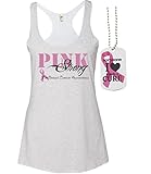 Pink Strong Breast Cancer Racerback tank tops + Cancer Necklace