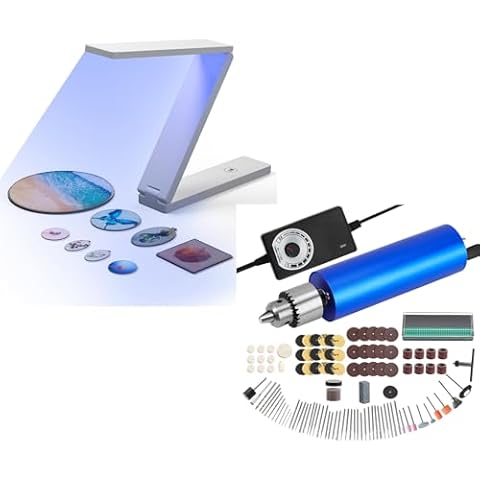 Winartton Electric Resin Polishing Kit & UV Light for Resin Curing, Resin Drill with 110 Accessories, Rotary Tool for Resin Casting Molds, Resin Sander and Polishing Kit for Carving, Drilling, Sanding Cover