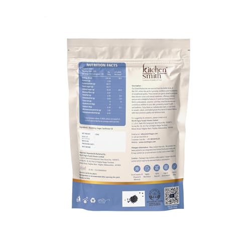 Image of KitchenSmith Dried Blueberry Seedless - Pack of 3 (250gm Each) | USA Origin - Dried Blueberries | Rich In Calcium, Vitamin K & Boost Immunity