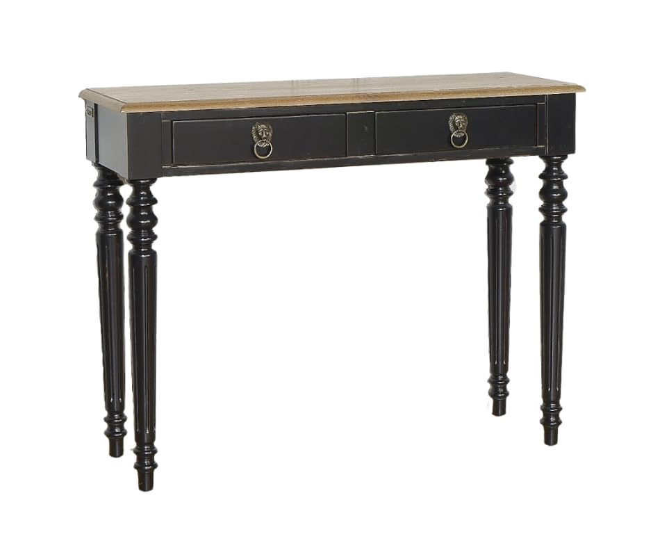 Robin des bois - ANGLOIS : Console 2 tiroirs Plateau en chêne Blanche