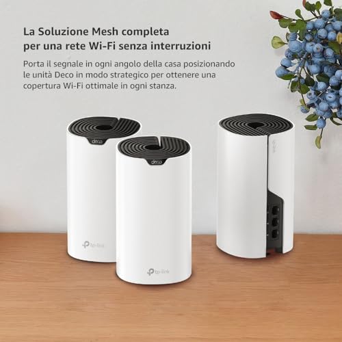 Deco S1900(2-pack) Router WiFi Mesh AC1900Mbps, Router e Ripetitore, Controllo Parental, Compatibile con Amazon Alexa, 2 Pezzi con Copertura Fino a 360?, 3 Porte Ethernet Gigabit Versione 2023 - Powerline - Immagine 1
