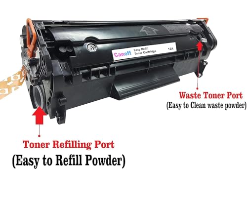Image of CANOFF 12A Easy Refill LaserJet Toner Cartridges for HP LaserJet M1005 MFP,1020,1010 /1012 /1018 /1022 /1022n /1022NW /3015 /3020 /3030 /3050 /3050z /3052 /3055 /M1319 /M1319F MFP (Q2612A Easy Refill Pack of 2pc.)