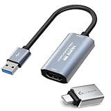 Guermokキャプチャーボード、 HDMIからUSB3.0 USB C ビデオキャプチャー、4K 1080P60FPSキャプチャデバイス、ゲームライブストリーミング動画レコーダー用、PS4/5、Xbox、Steam用のWindows Mac OSシステムとの互換性があります、キャプチャーボード switch対応 電源不要 (silver)