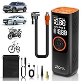 Xoopla Portable Car Tire Inflator 150PSI Air Compressor 7500mAh Car Air Pump with Digital LCD Display 5 Modes Electric Tyre Inflator for Car Bike Ball Motorcycle
